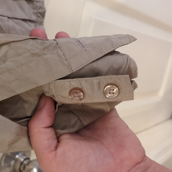 VINTAGE Together | 100% Silk | Tan | Long Sleeve Button Down | Size Medium | - Picture 6 of 10